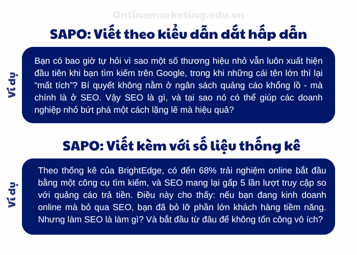 Ví dụ về SAPO viết theo kiểu dẫn dắt hấp dẫn và viết kèm theo số liệu thống kê
