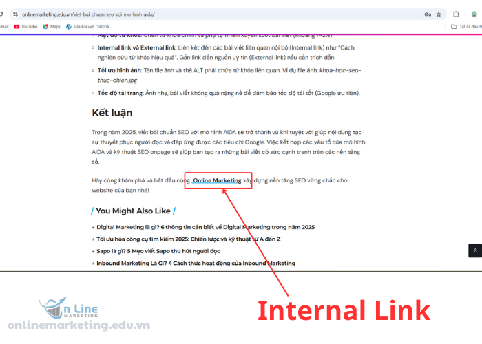 Mẫu liên kết ngoài (Internal link) cho bài viết