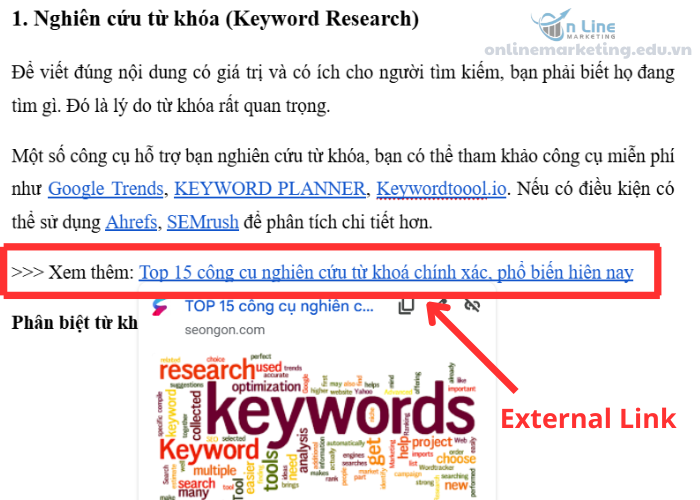 Mẫu liên kết ngoài (External link) cho bài viết